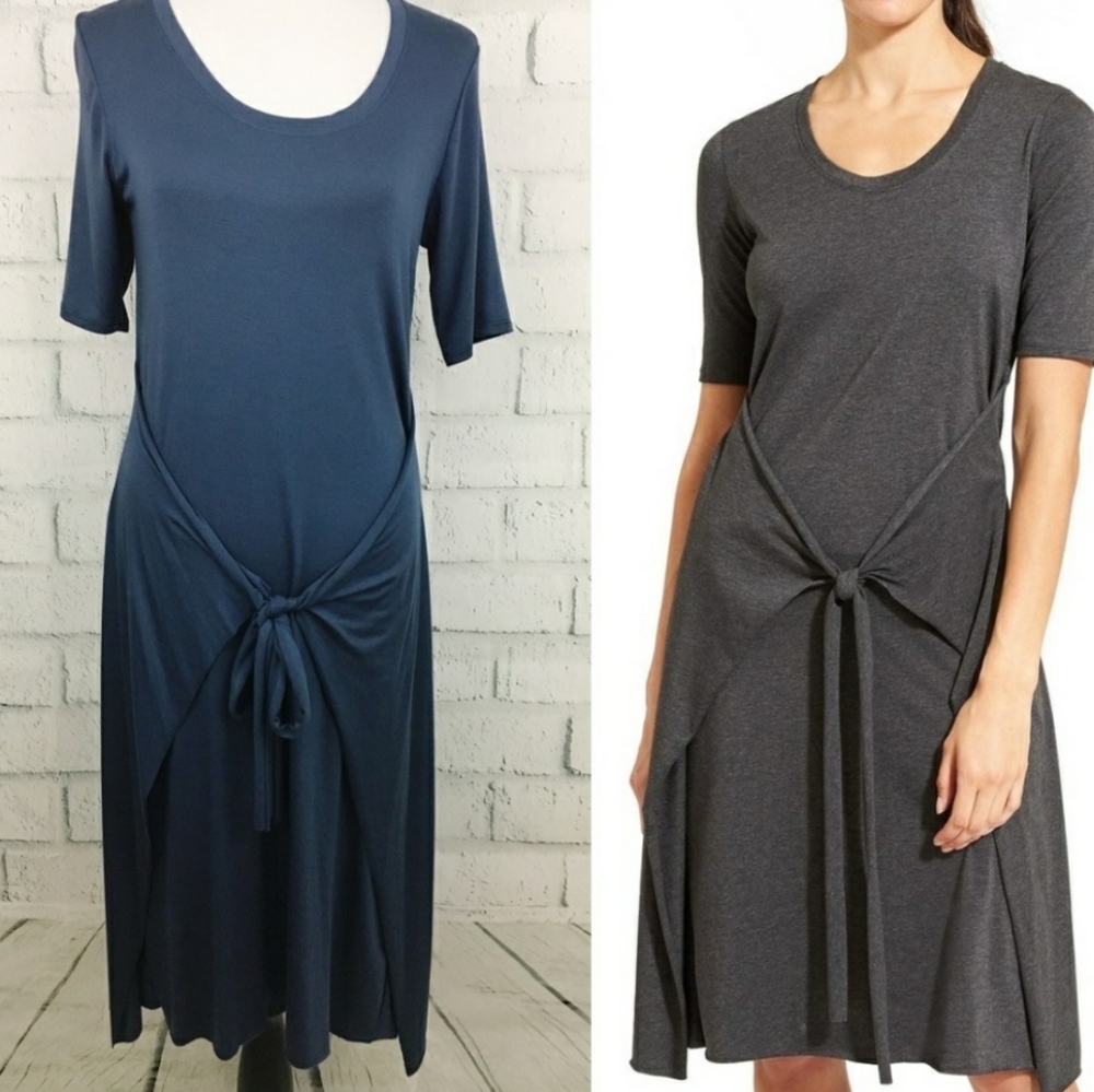 Athleta Blue In A Twist Tie Knot T-shirt Maxi
